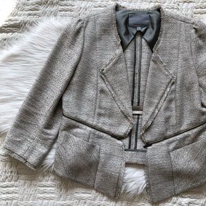 Classiques Entier Tweed Gray Moto Blazer Jacket M
